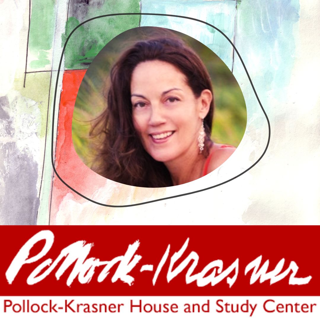 Pollock-Krasner House  & Study Center logo and picture of Joyce Raimondo