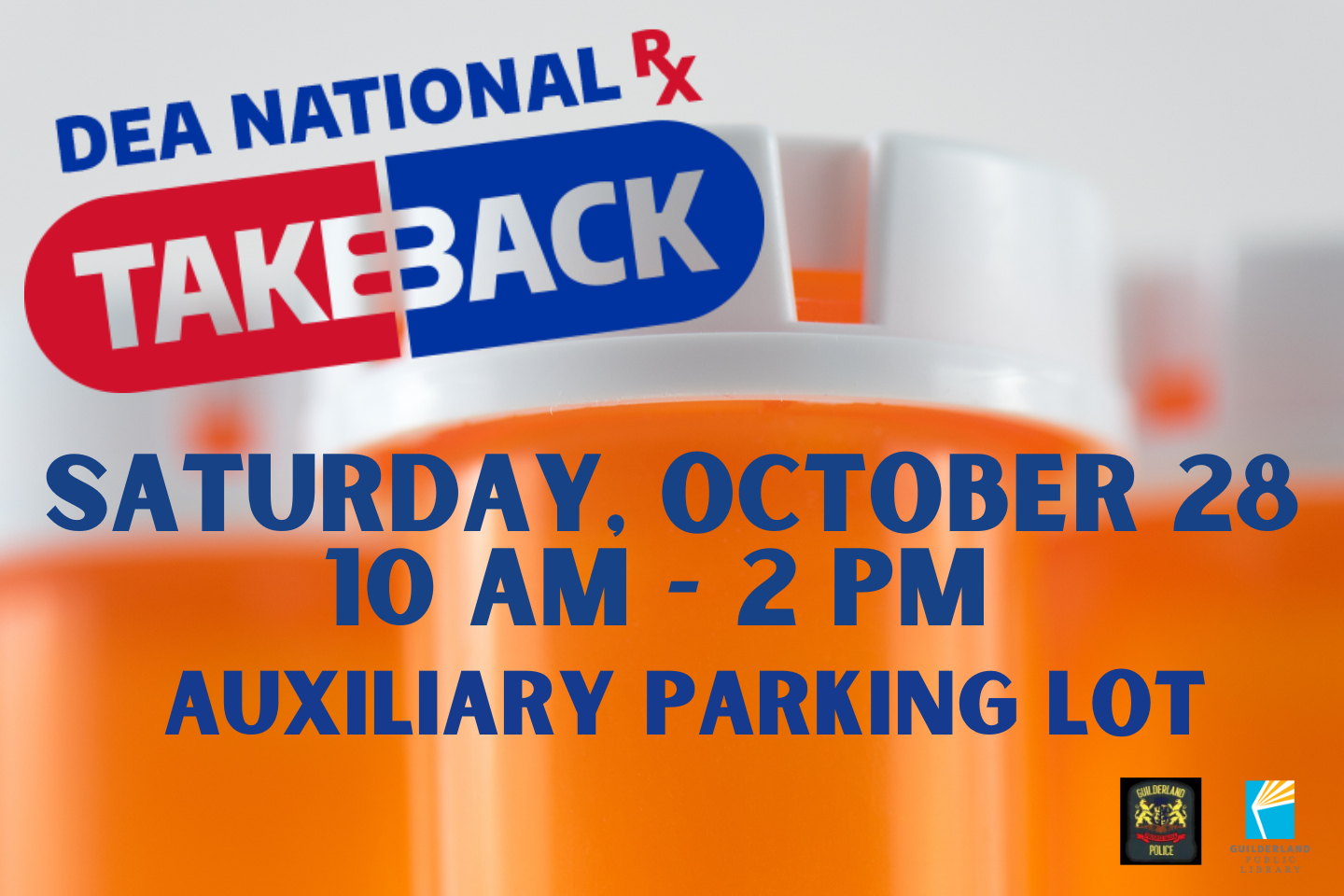 Drug Take-Back Day sign with date and location listed