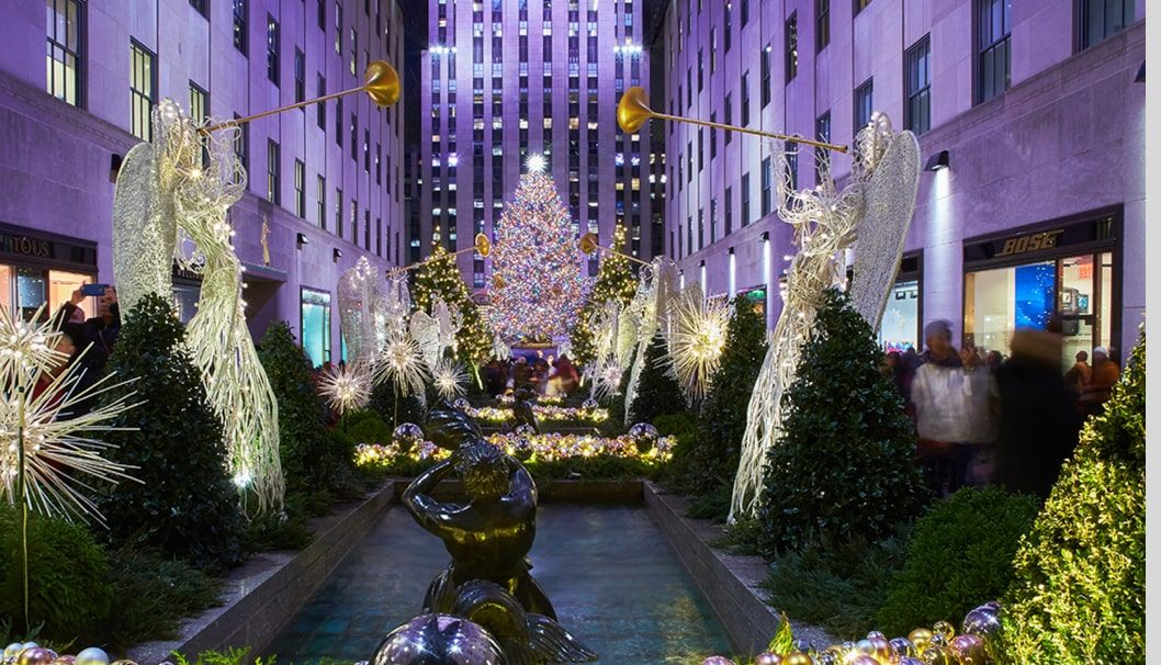 Rockefeller Center holiday lights and tree