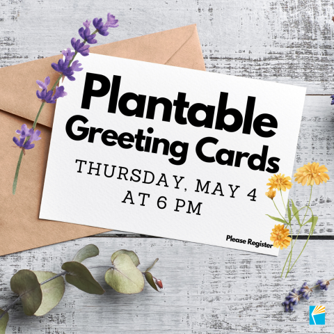 Card with words "Plantable Greeting Cards"