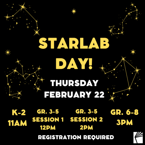 StarLab Day image. Yellow and white words on black background with name of program.
