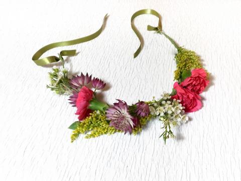 A handmade flower crown