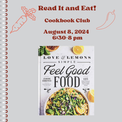 Cookbook Club information and photo of book