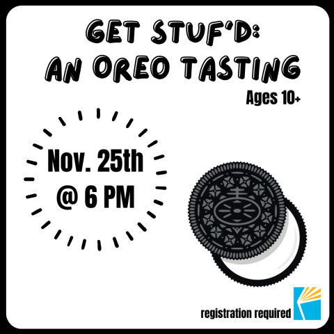 Get Stuf'd: An Oreo Tasting, November 25th at 6 PM, registration required