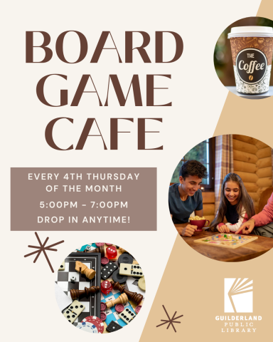 Board Game Cafe, Every 4th Thursday of the Month, 5:00pm - 7:00pm, Drop in anytime!