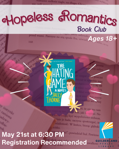 Hopeless Romantics Book Club; May 21st at 6:30PM, Ages 18+