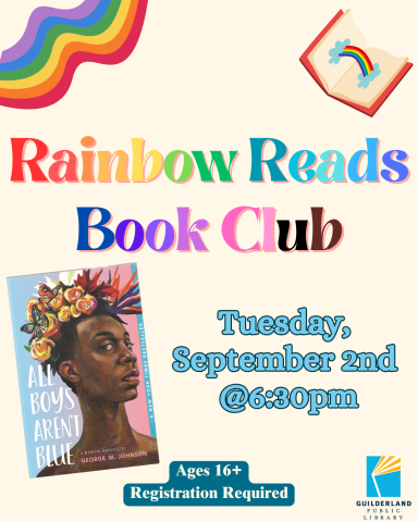 Graphic for the September meeting of the Rainbow Reads Book Club