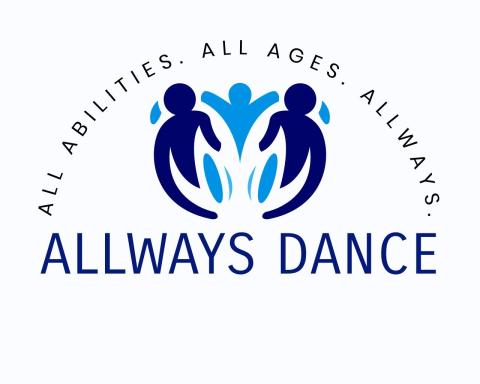 All Abilities All Ages Allways Allways Dance outline of people in blue
