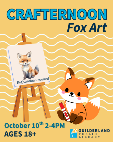 Cartoon fox holding a marker