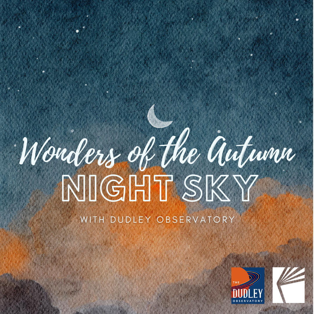 Night sky in shades of blue and orange—wonders of autumn night sky with Dudley Observatory