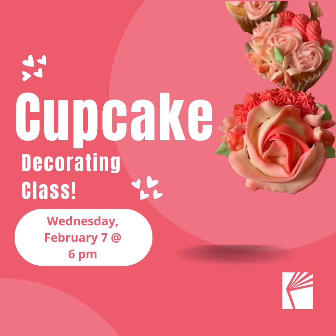 Photo of decorated cupcakes with program title/date