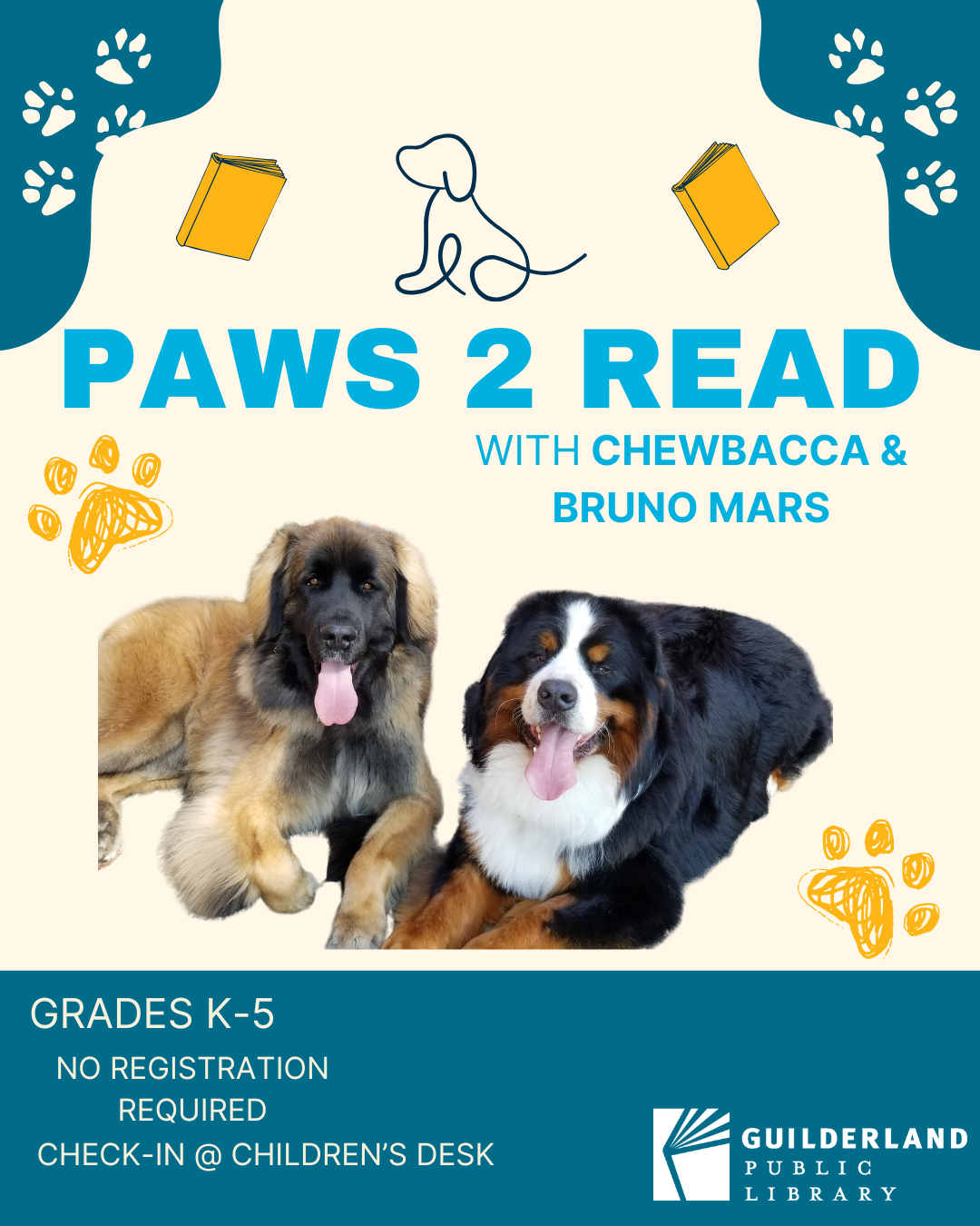 Paws 2 Read Image of Chewbacca & Bruno Mars dogs