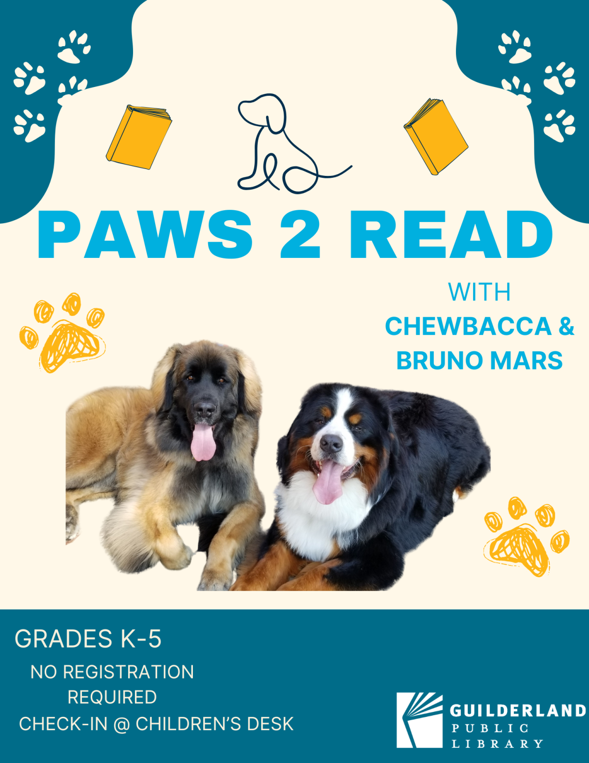 Paws 2 Read Image of Chewbacca & Bruno Mars dogs