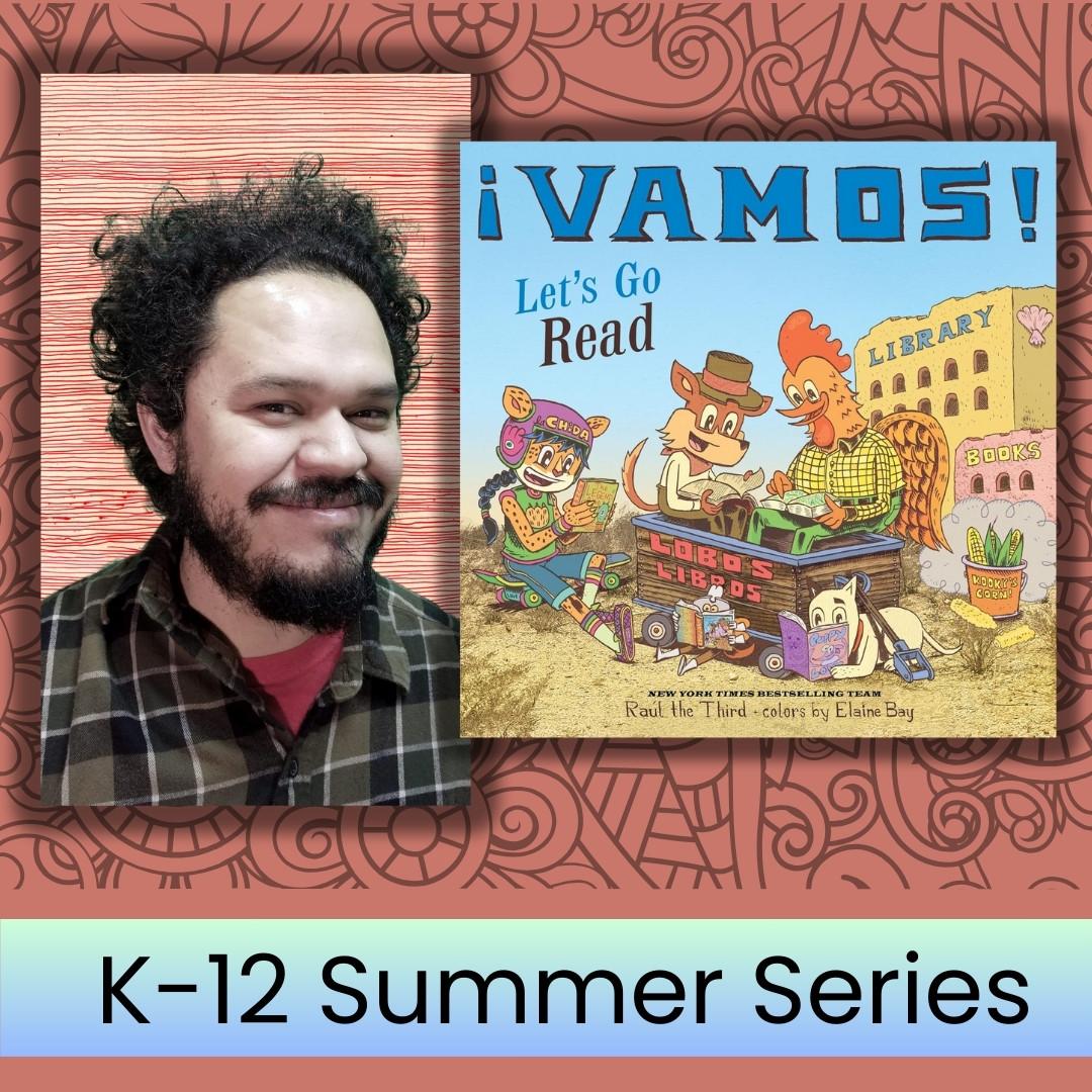 Foto del autor Raúl the Third junto a la portada de su libro '¡Vamos!'