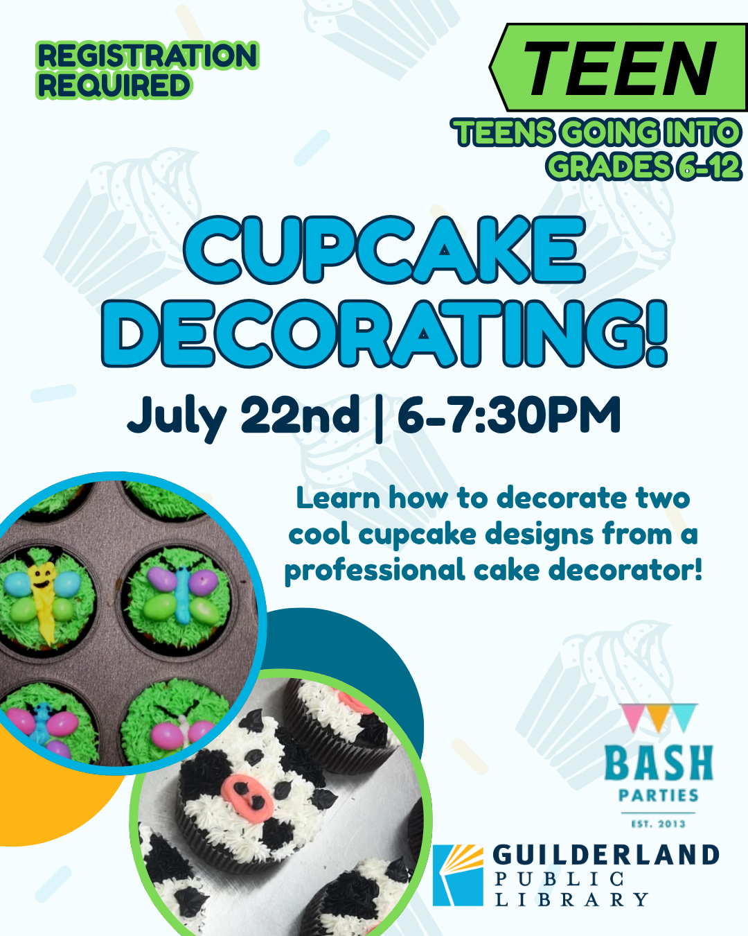 Teen Cupcake Decorating Tuesday July 22nd