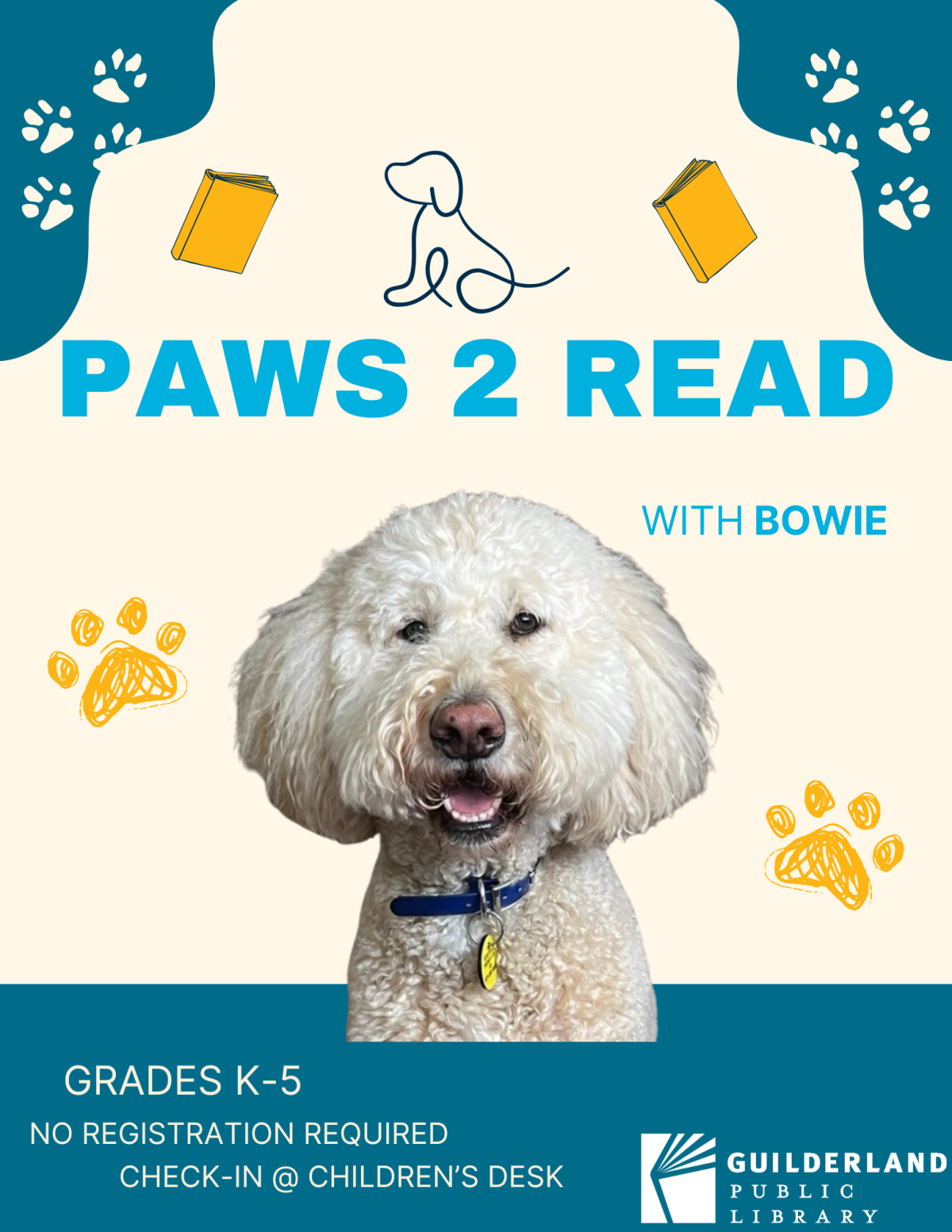 Image of a white labradoodle