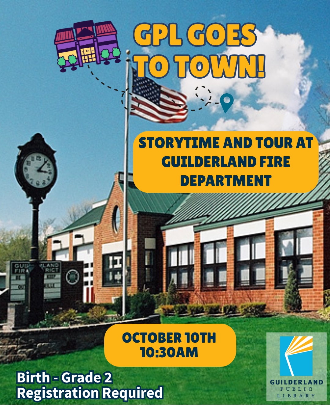 Image of Guilderland Fire Department with Icon of GPL over it.