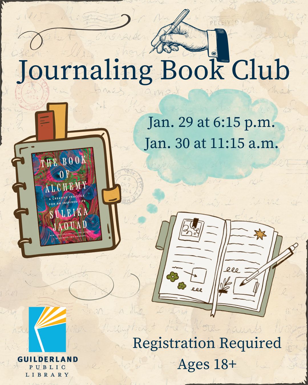 journaling book club image of an open journal