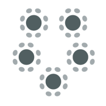 round tables with chairs around them. 